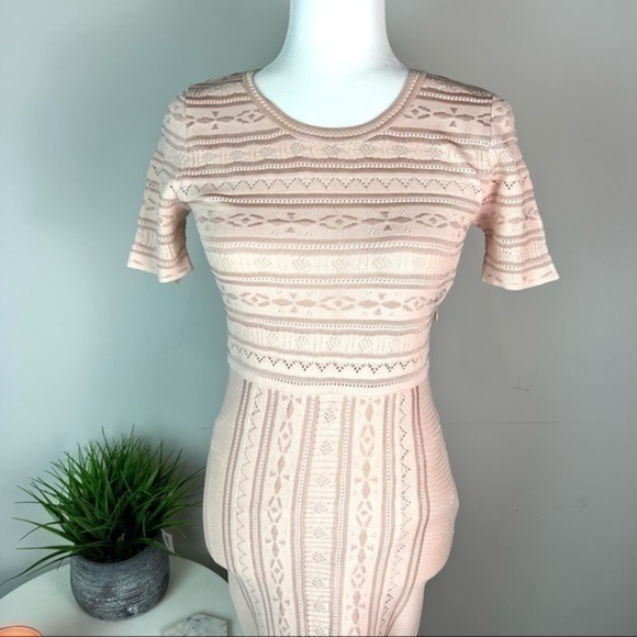 Ronny Kobo womens pink stretch Christina Pointelle dress size XS - Picture 7 of 16